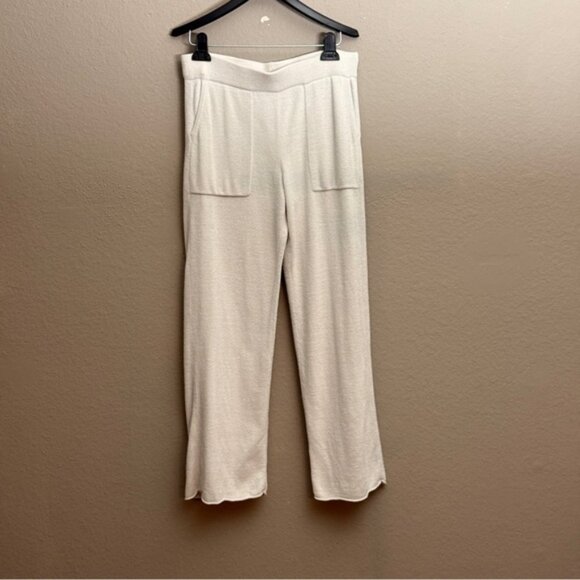Barefoot Dreams Stone Cozy Chic Lite Patch pocket Pants Sz M Cabincore Winter - Picture 2 of 6